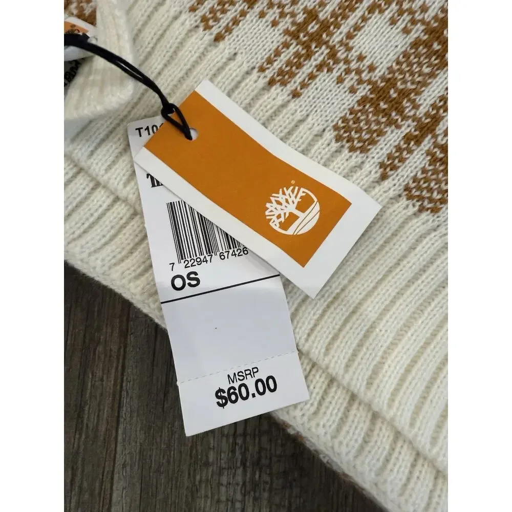 Timberland Scarf NWT Khaki Brown Cream Wheat Plaid Cozy Winter Gift $60 MSRP - Picture 3 of 6